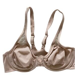 Wacoal nude tee shirt bra size 36C new no tag , front closer